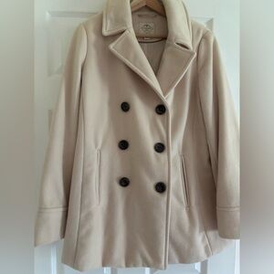 Women's Cream Double-Breasted Coat